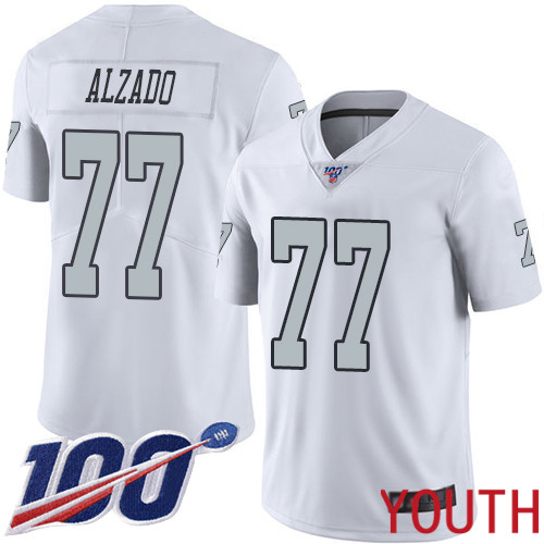 Oakland Raiders Limited White Youth Lyle Alzado Jersey NFL Football #77 100th Season Rush Vapor Jersey